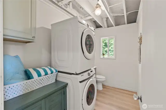 Spacious laundry with half bath