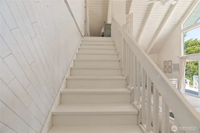 Open stairs to upper level