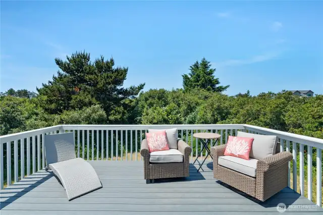 Upper level deck area on west side of home
