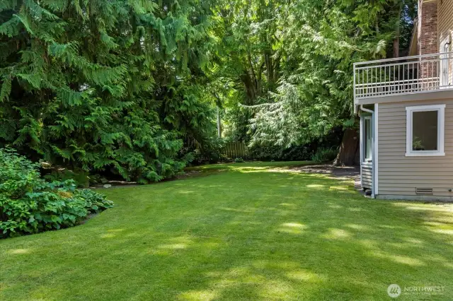 The park like yard will help you relax and enjoy the moment.