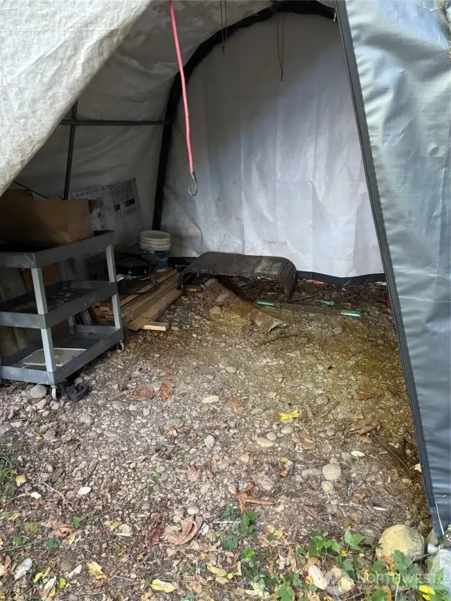 Storage tent.