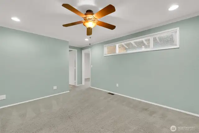 Master bedroom is spacious.