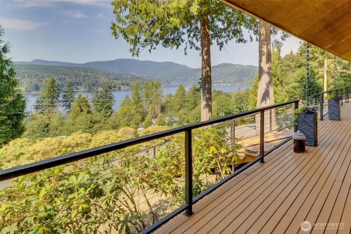 View of Lake Samish from great room and covered front porch