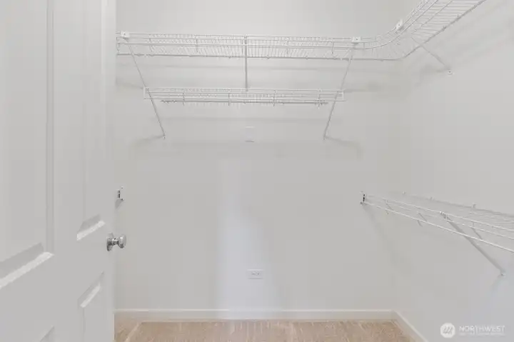 Walk in closet in primary.
