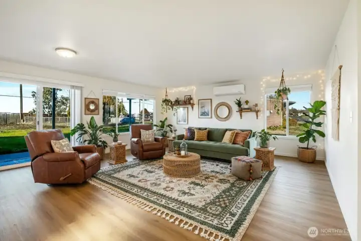 Virtually staged living room.