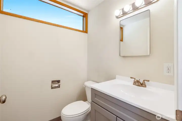 Primary half bath.