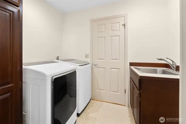 Laundry room on the main level.