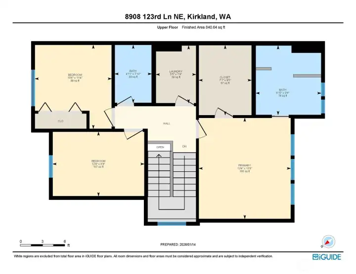 Floor plan of upper level