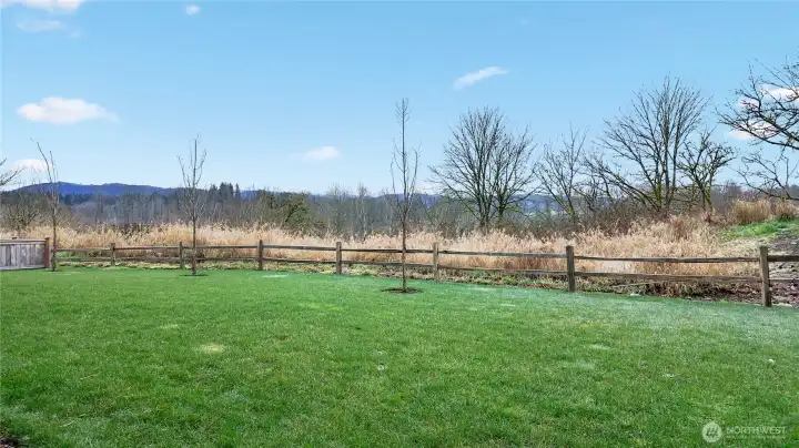 Open green space and territorial views.