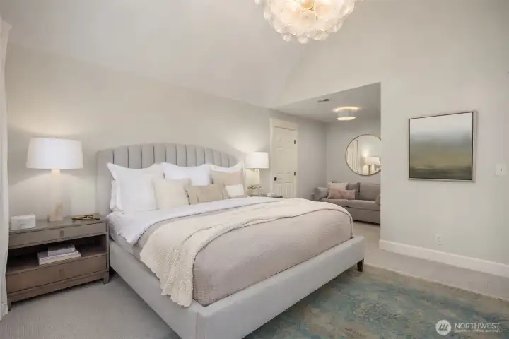 Vaulted ceilings grace the Primary Suite.