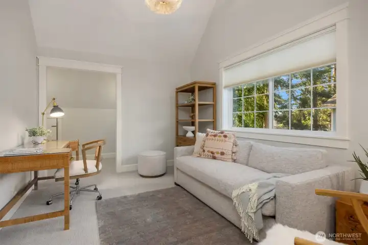 The upper office, private, well appointed and a great flex space.