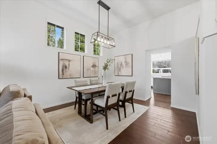 Dining room that connects to the living room and the kitchen