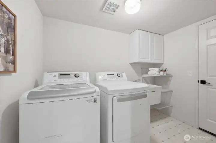 Laundry room just off the garage