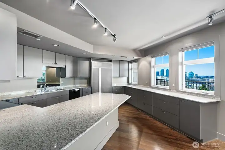 Open cook's kitchen with design finishes