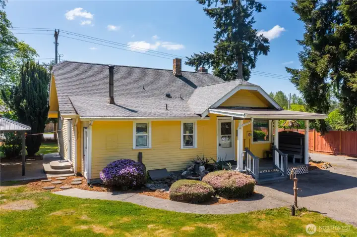 Front view with covered porch