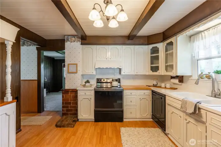 View of Kitchen with ample.