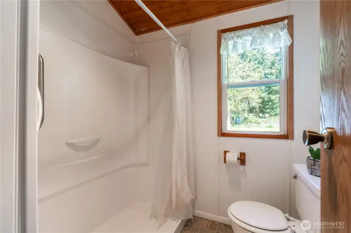 Downstairs bathroom off of laundry/muddroom.