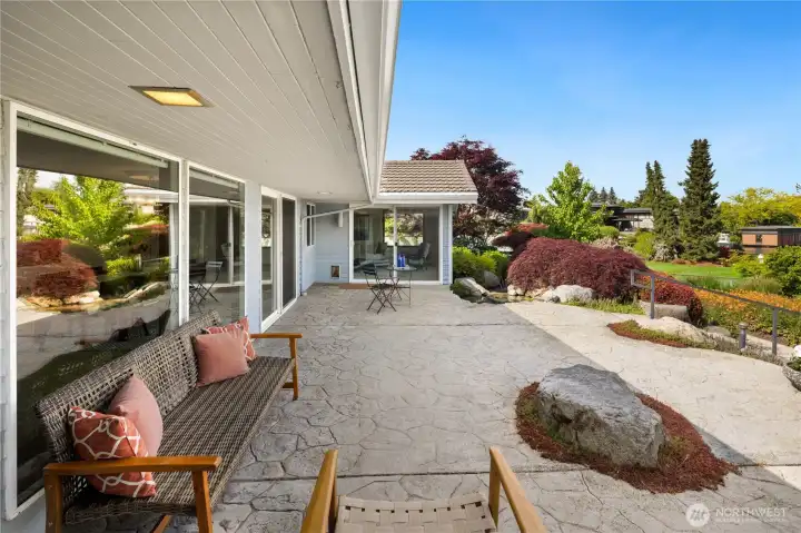 Partially covered back patio