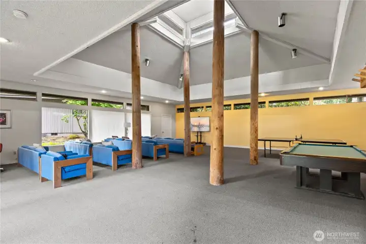 Rec room with ping pong and billiards table