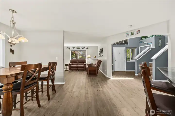Kitchen-dining room-living room view Kitchen-dining room-living room view