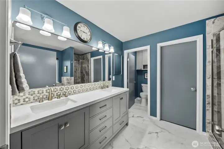 Primary bathroom-updated. Primary bathroom-updated.