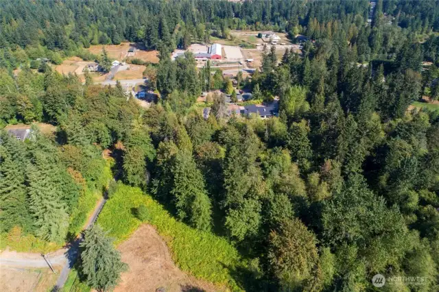Similar view showing aerial of property with 190th to the center left facing SE Lake Youngs Way at the top of the photo