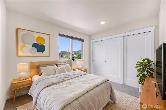 Second upstaris bedroom, virtually staged