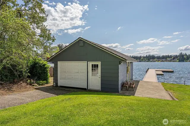 Private boat house and dock.