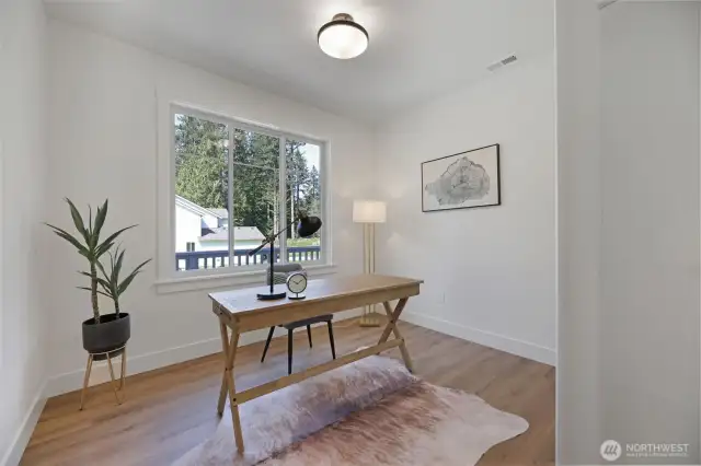 Main floor office with Glass French Doors