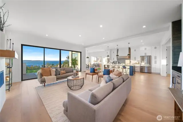 Open Living, Dining and Kitchen