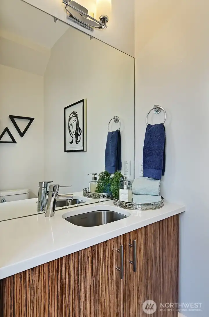 Half bathroom located on entry level