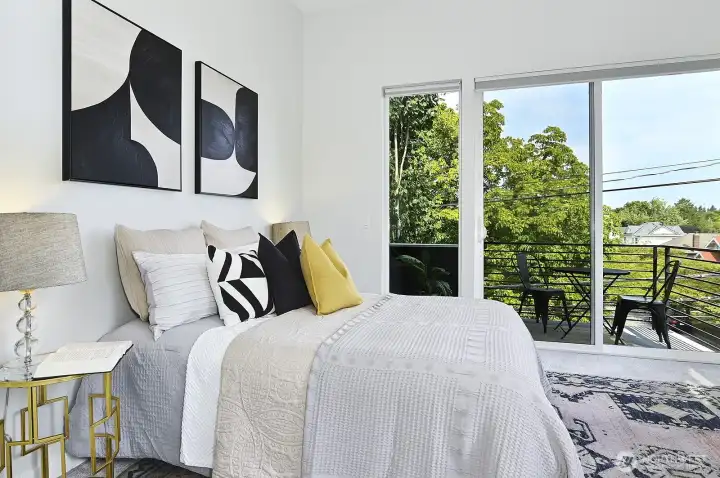 Upper level primary bedroom suite