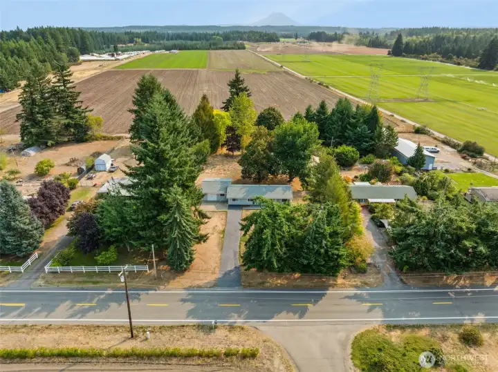 Beautiful rural setting adjacent to the back of the property with a view of Mt. Rainier