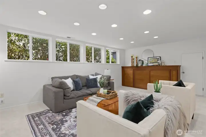 A murphy bed transforms this generous space into a fourth bedroom