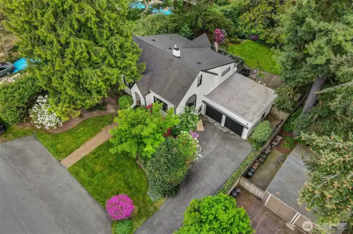 Massive lot with fully fenced backyard, 2 car attached garage and long driveway.