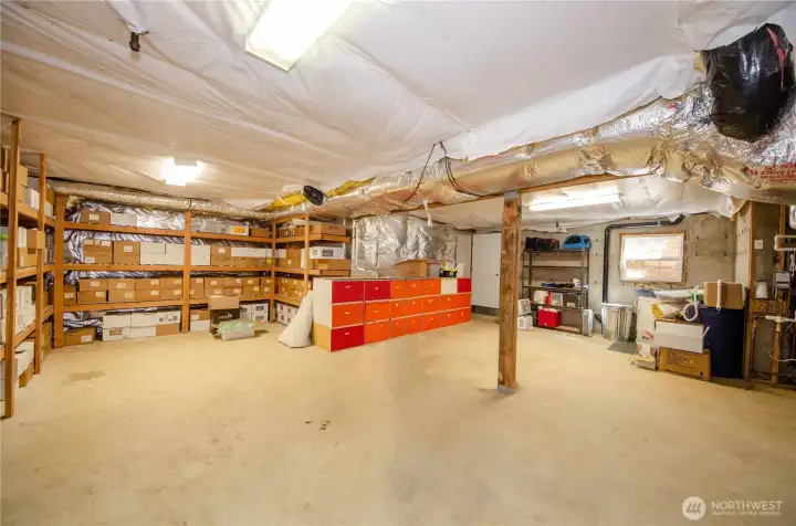 Huge basement storage spaces