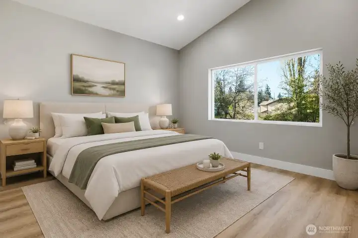 Virtually Staged Primary Bedroom