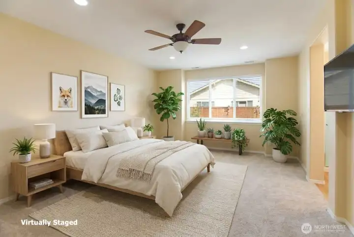 Luxurious primary bedroom.