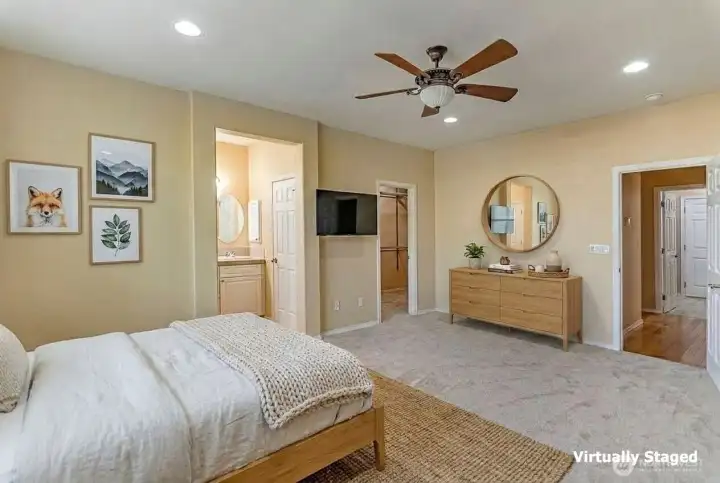 This is a generously sized bedroom with en-suite and large walk-in closet.