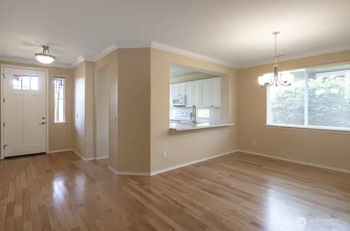 Notice the solid hardwood floors.