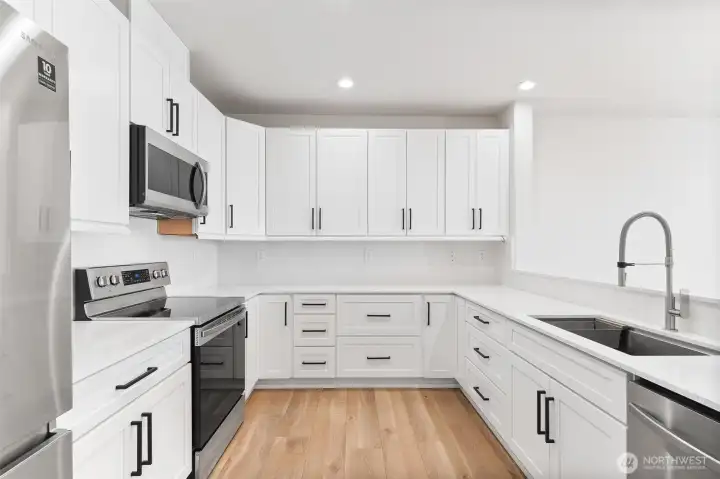 Fully remodeled kitchen with newer appliances