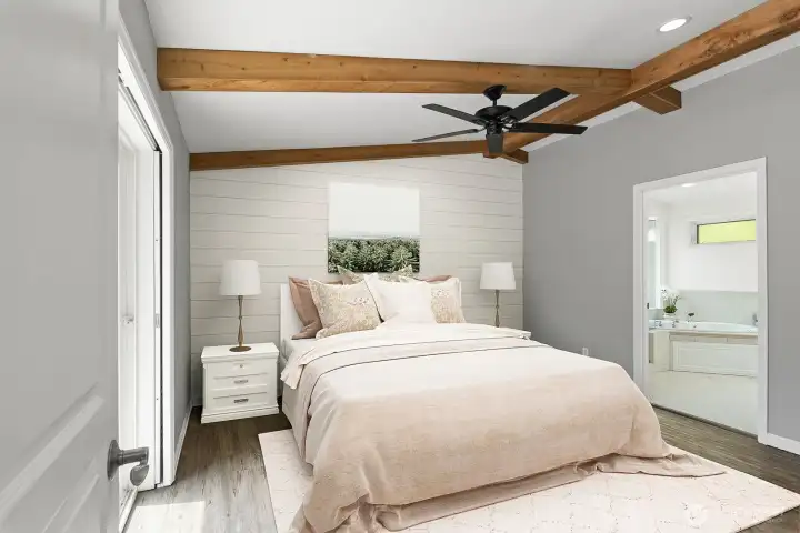 Primary bedroom virtually staged