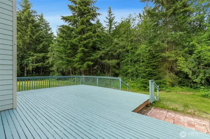 Freshly painted back deck Freshly painted back deck