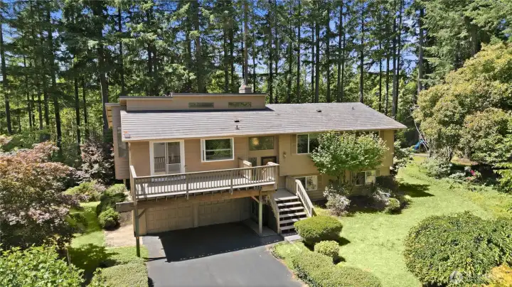 Overhead view of this home and property.