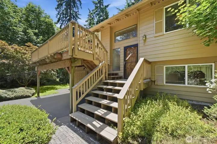 Here's the front entry with access to the wide deck.