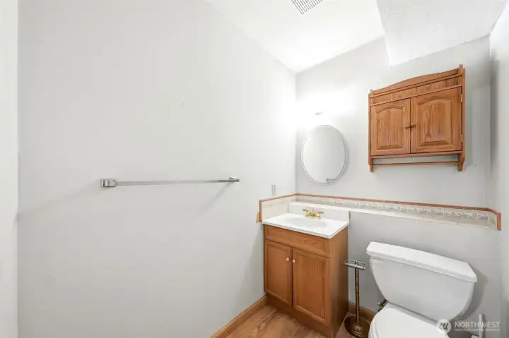 Half bath on lower level.