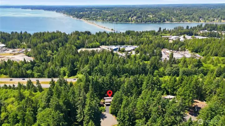 Overhead view of the location.