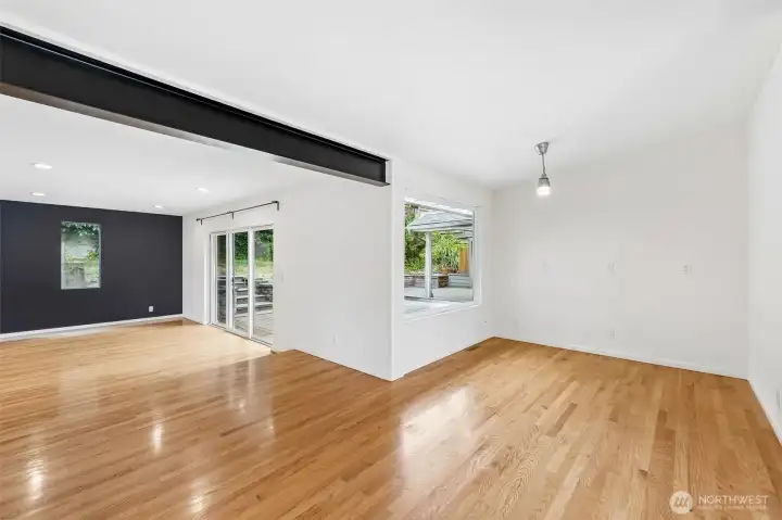 from Kitchen island facing dining area and back deck from Kitchen island facing dining area and back deck