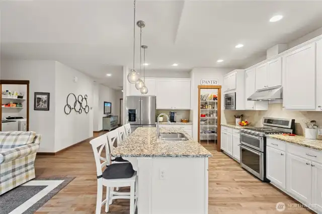 WOW! Gorgeous kitchen with walk in pantry that opens to the great room. Kitchenaid appliances stay with the home.