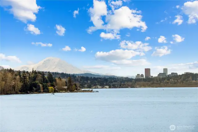 Incredible views of Mt Rainier and the Bellevue city lights